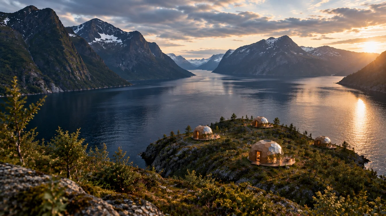 Konzeptvisualisierung eines Kaiser Glamping Rückzugsorts in alpiner Natur
